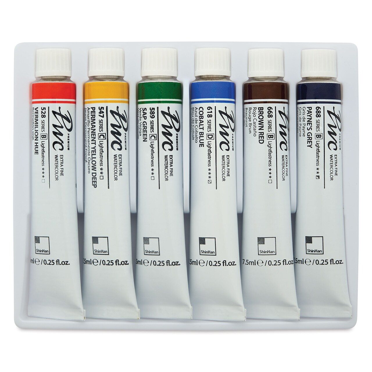 PWC Extra Fine Professional Watercolor - Set of 6, Urban Sketch Colors, 7.5 ml